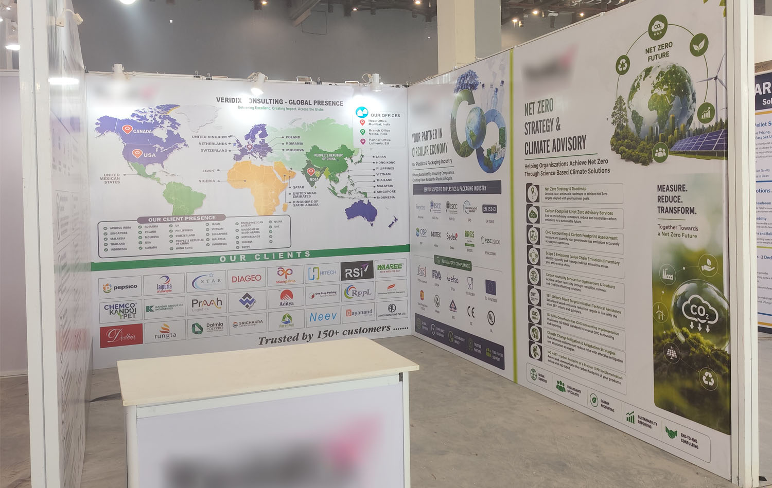 Climate advisory consultancy — seamless wall graphics with client wall — Exhibition Prints