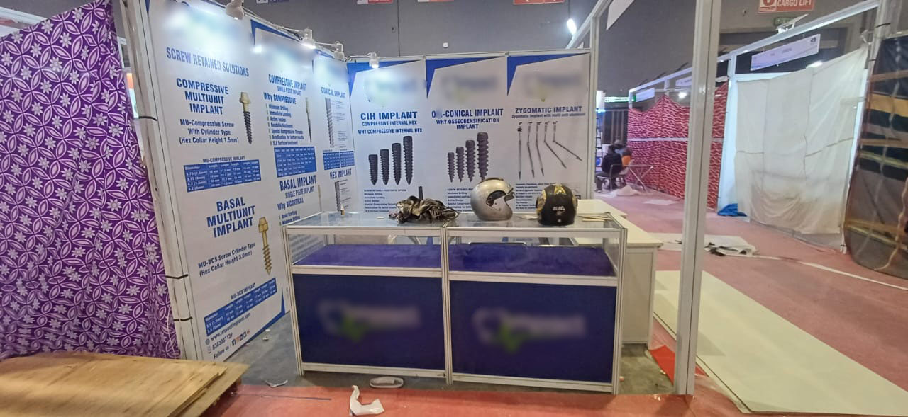Flex Backdrop Branding On octonorm Stall