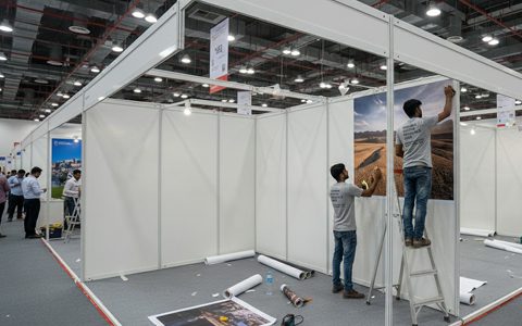 Vinyl Branding installation in octonorm exhibition stall